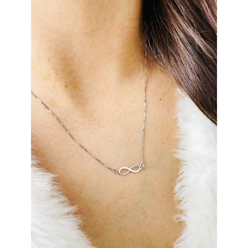 Infinity 925 Silber Halskette Halsband Damen Kinder