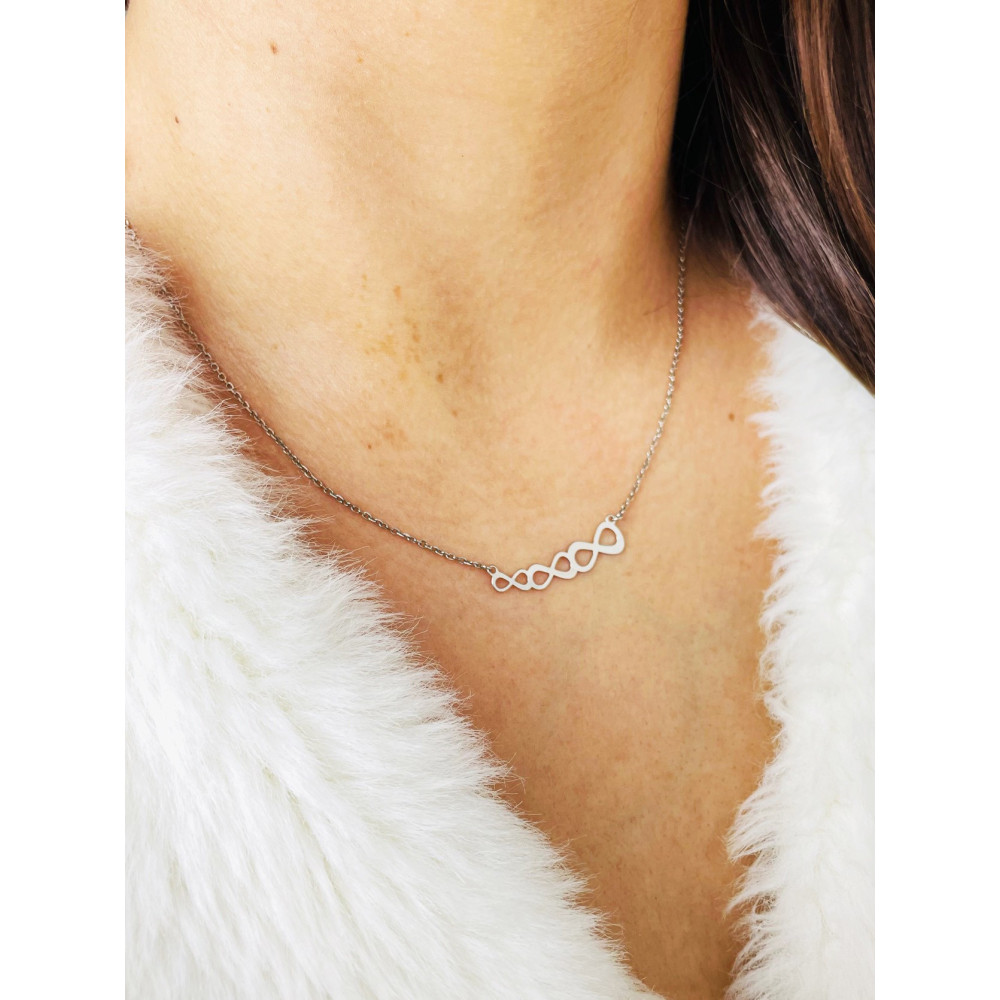 Infinity 925 Silber Halskette Halsband Damen Kinder