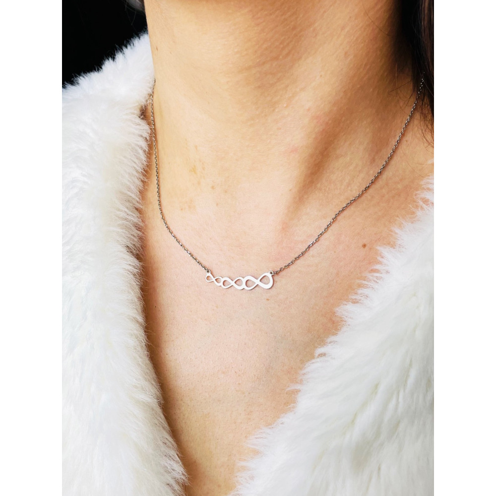 Infinity 925 Silber Halskette Halsband Damen Kinder