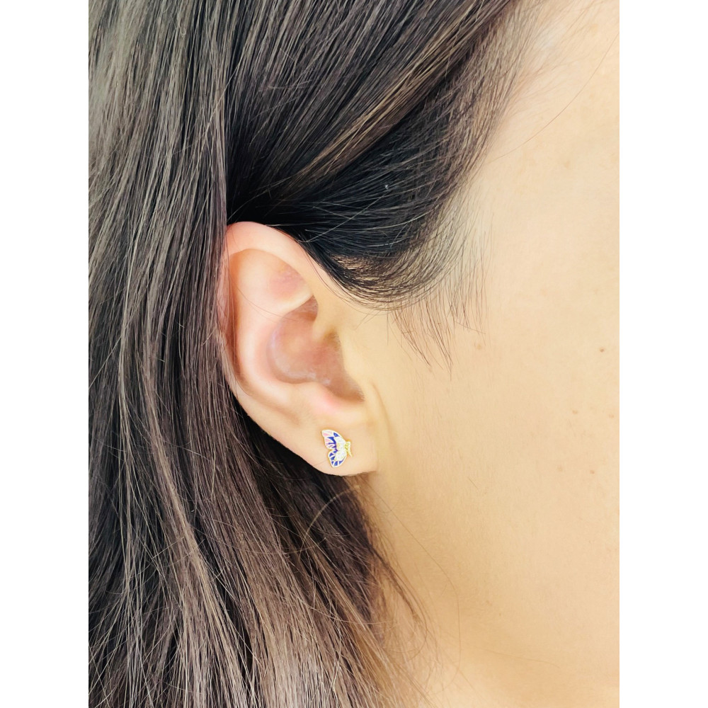 copy of Złote kolczyki przecinki z cyrkoniami