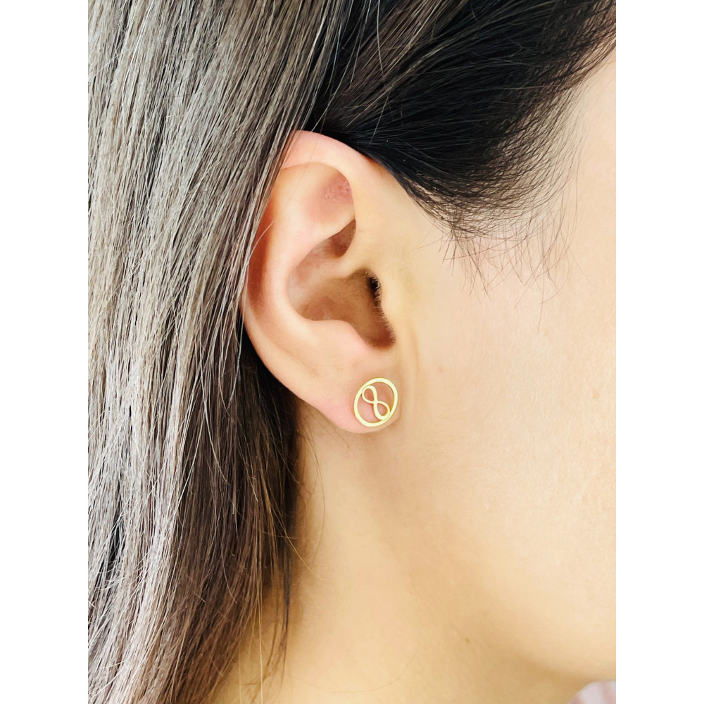 Infinity 925 Silberne vergoldet Ohrringe Damen Kinder