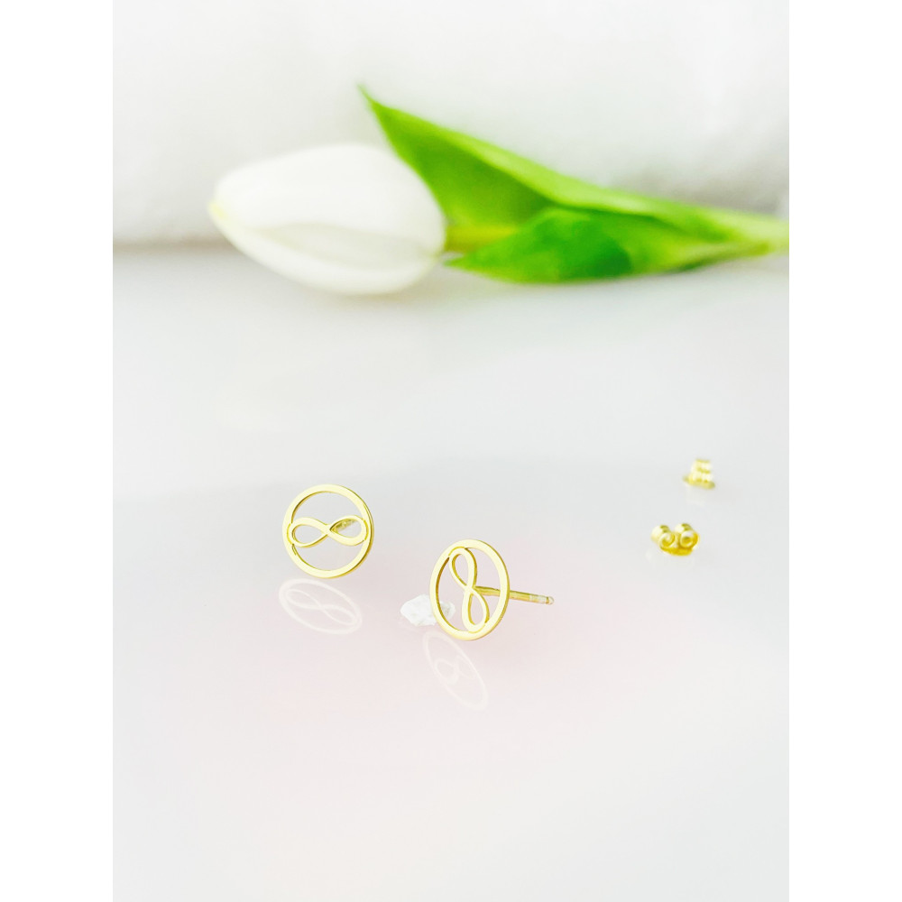 Infinity 925 Silberne vergoldet Ohrringe Damen Kinder