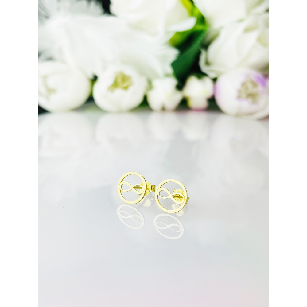 Infinity 925 Silberne vergoldet Ohrringe Damen Kinder