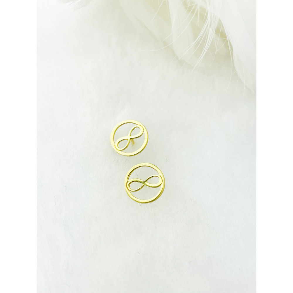 Infinity 925 Silberne vergoldet Ohrringe Damen Kinder