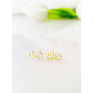 Infinity 925 Silberne vergoldet Ohrringe Damen Kinder