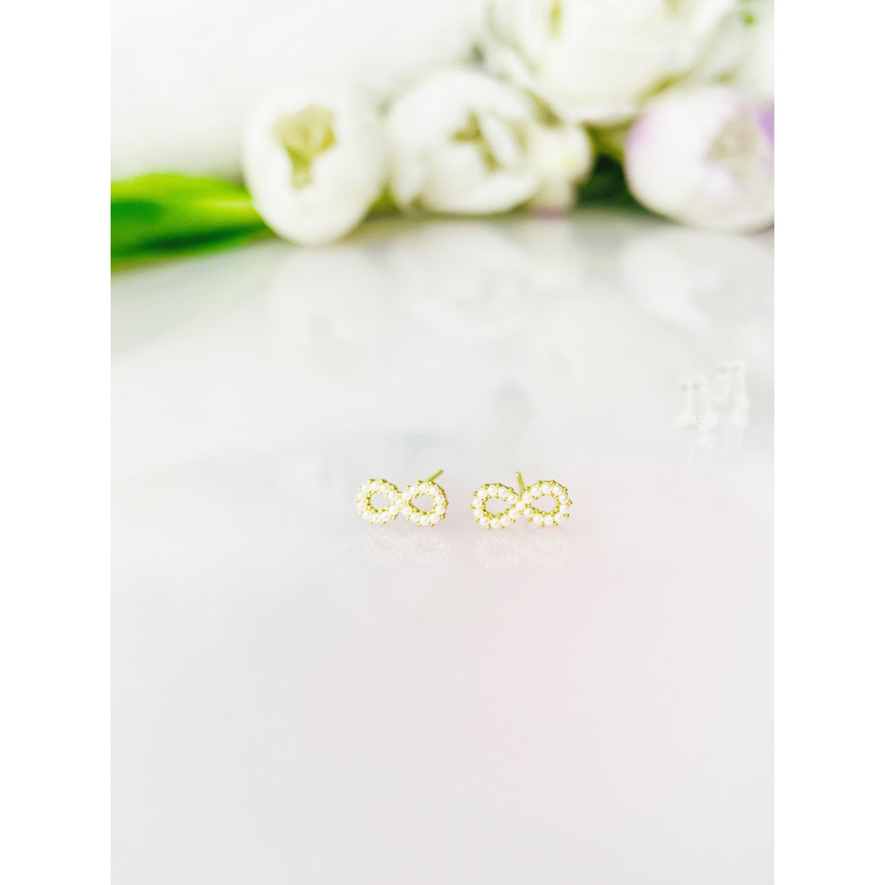 Infinity 925 Silberne vergoldet Ohrringe Damen Kinder