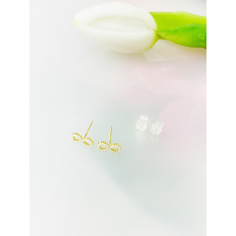 Infinity 925 Silberne vergoldet Ohrringe Damen Kinder