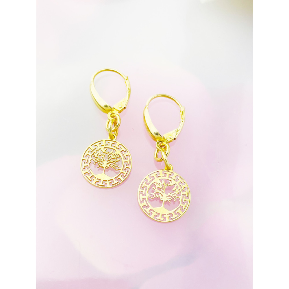 Baum 925 Silberne vergoldet Ohrringe