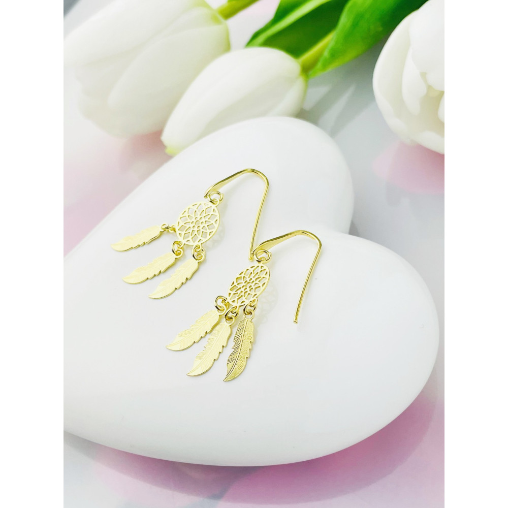 copy of Złote kolczyki przecinki z cyrkoniami