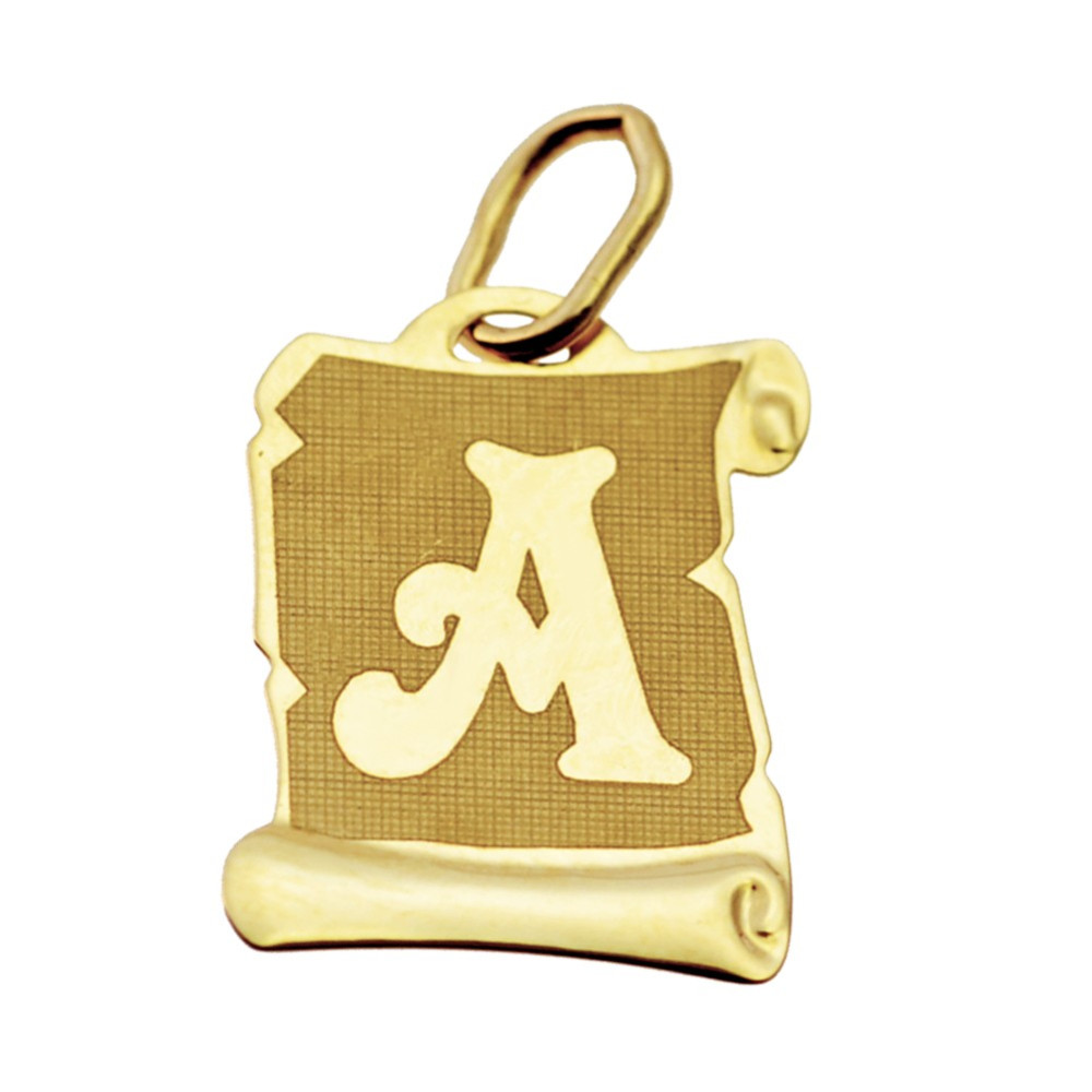 Złoty wisiorek zawieszka litera A
