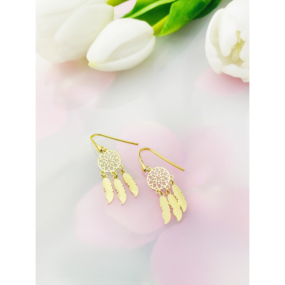 copy of Złote kolczyki przecinki z cyrkoniami