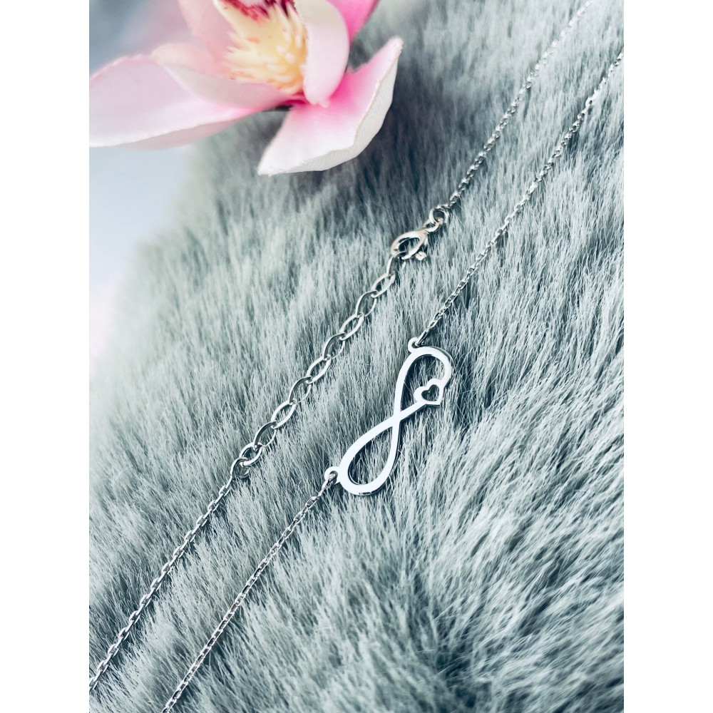 Herz Infinity 925 Silber Halskette Halsband Damen Kinder