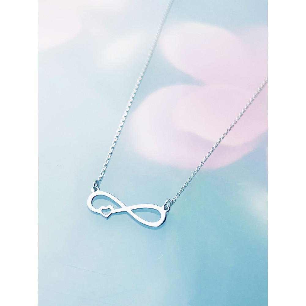 Herz Infinity 925 Silber Halskette Halsband Damen Kinder