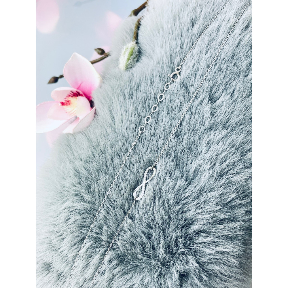 Infinity mit Zirkonia 925 Silber Halskette Halsband Damen Kinder