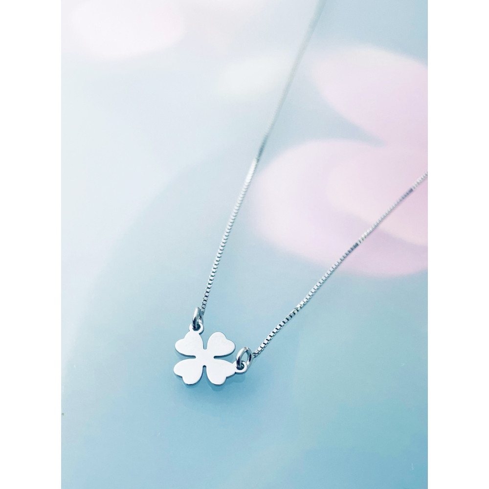 Kleeblatt 925 Silber Halskette Halsband Damen Kinder