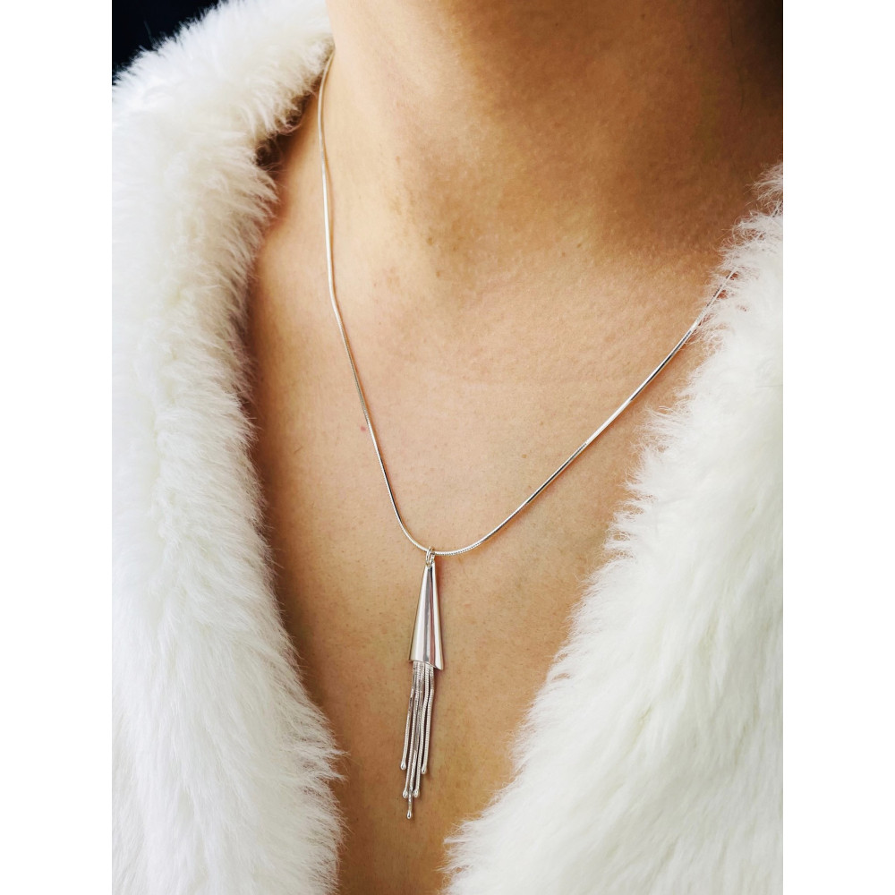 Qualle 925 Silber Halskette Halsband