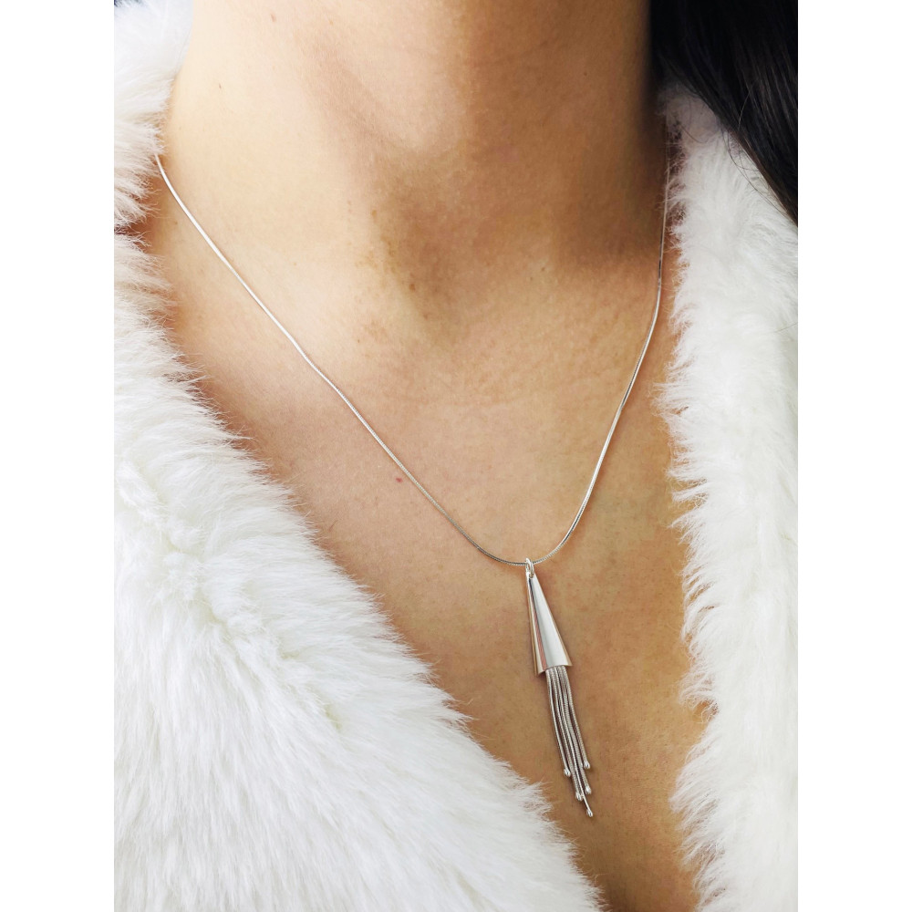 Qualle 925 Silber Halskette Halsband