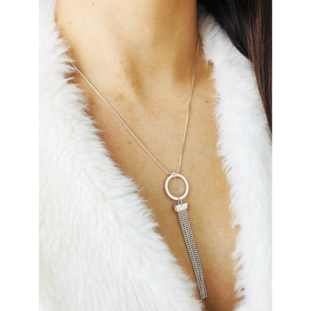 Kreis 925 Silber Halskette Halsband