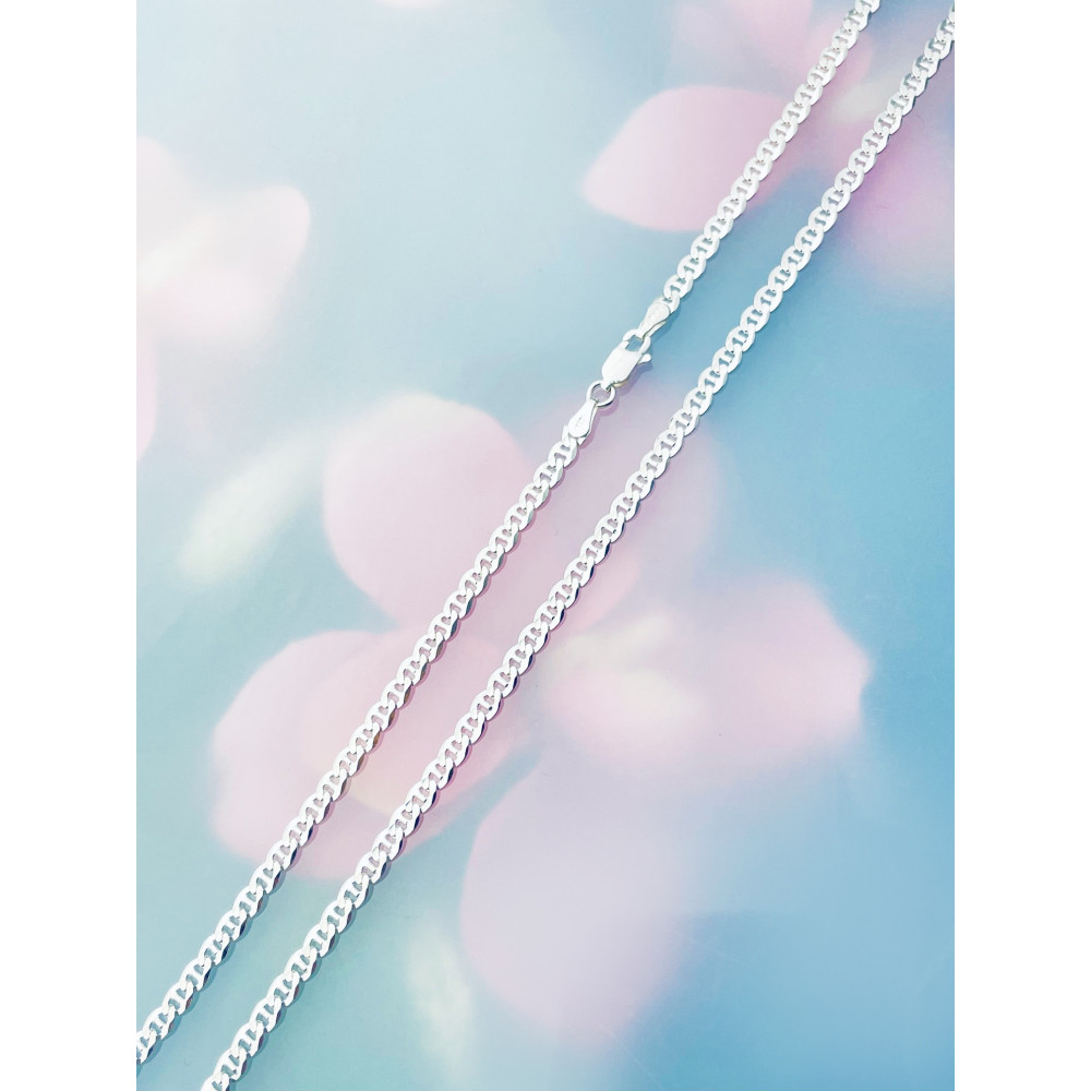 Srebrny łańcuszek pancerka z drabinką