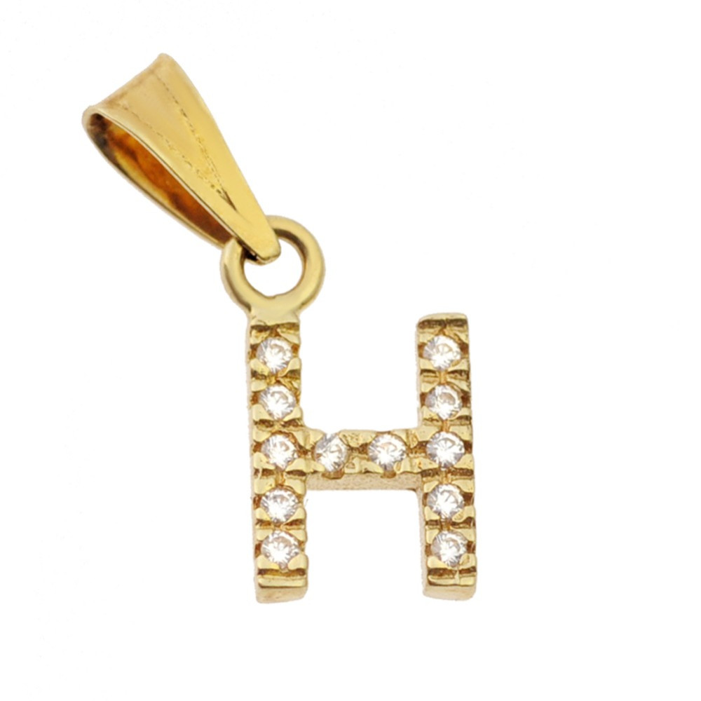 Złoty wisiorek zawieszka literka H