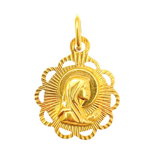 Złoty Medalik Zawieszka Matka Boska Madonna