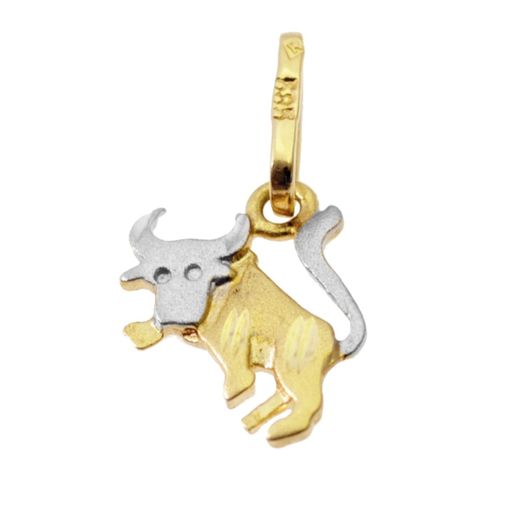 Złoty wisiorek zawieszka znak zodiaku byk