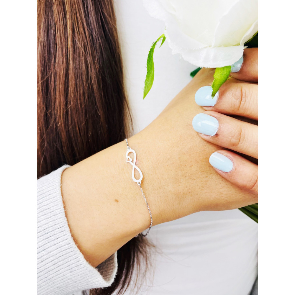 Herz Infinity Armband 925 Silber Damen Kinder