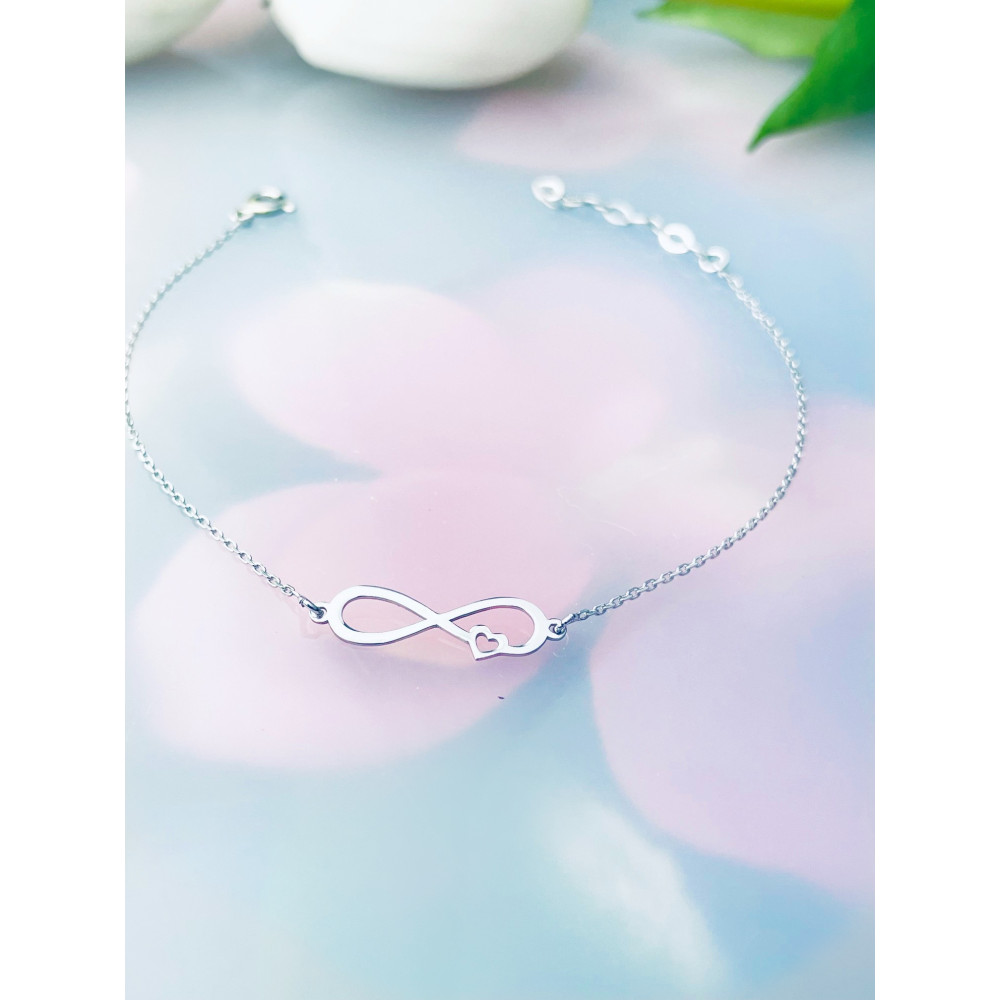 Herz Infinity Armband 925 Silber Damen Kinder