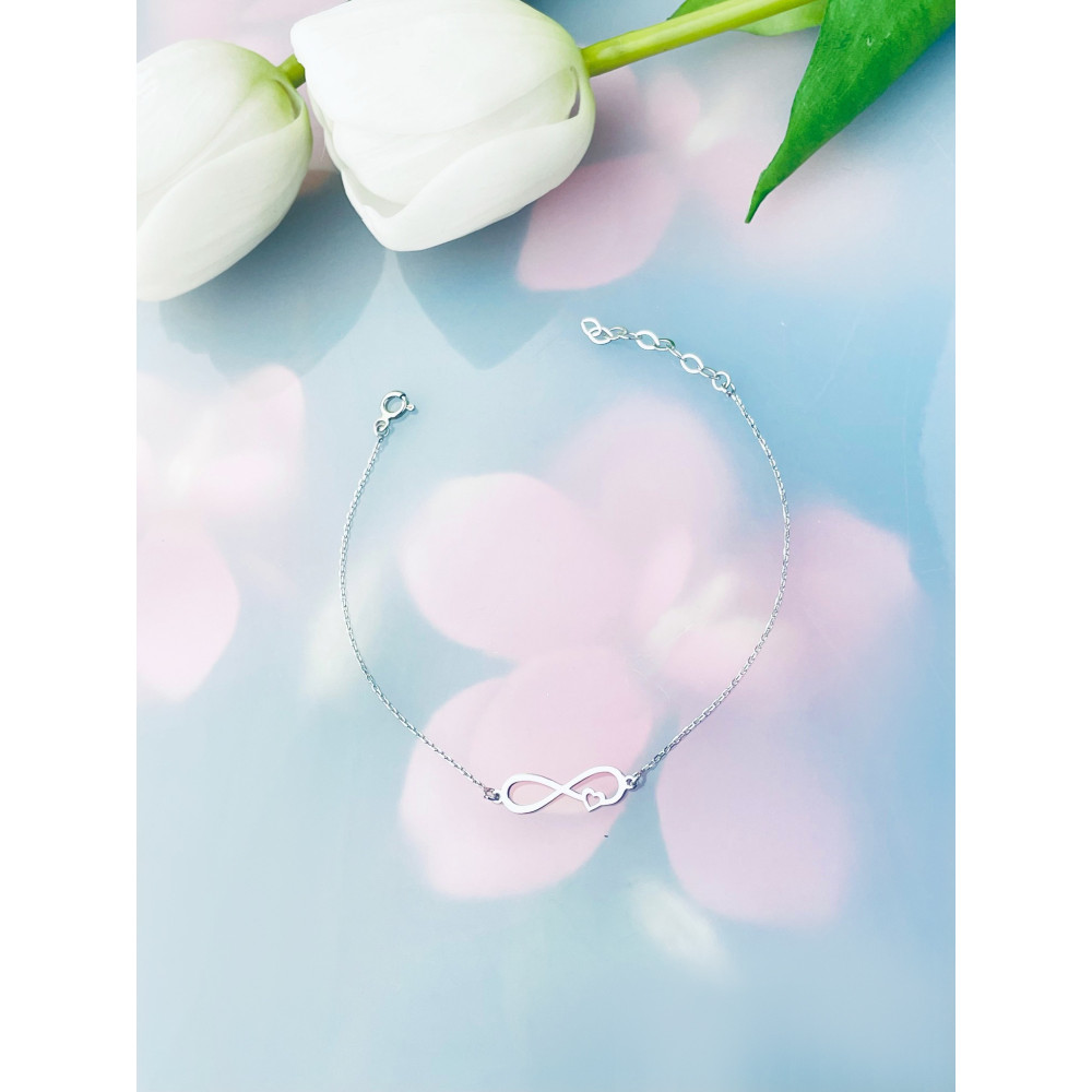 Herz Infinity Armband 925 Silber Damen Kinder