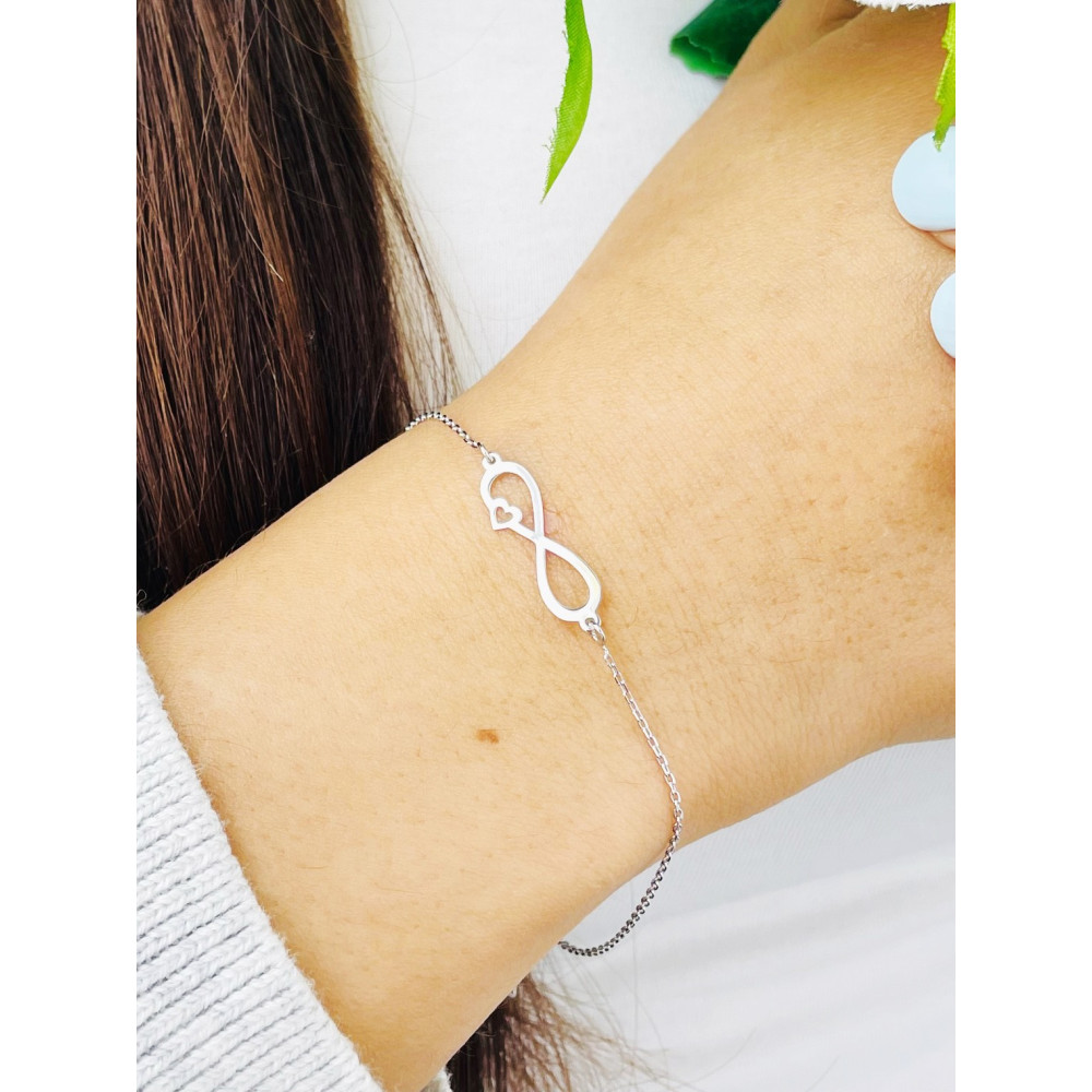 Herz Infinity Armband 925 Silber Damen Kinder