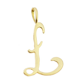 Złoty wisiorek zawieszka literka Ł