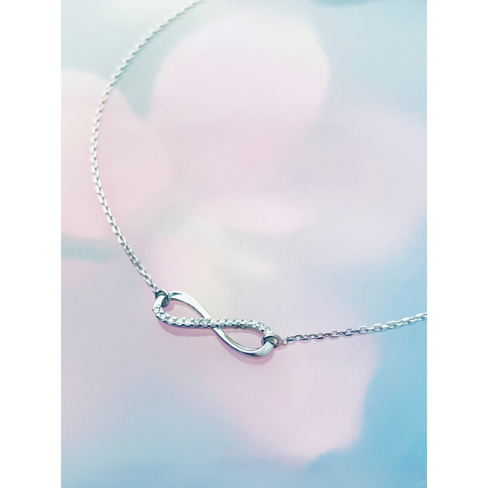 Infinity mit Zirkonia Armband 925 Silber Damen Kinder