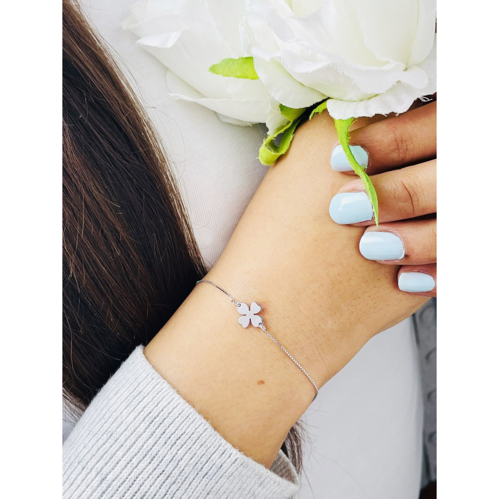 Kleeblatt Armband 925 Silber Damen Kinder