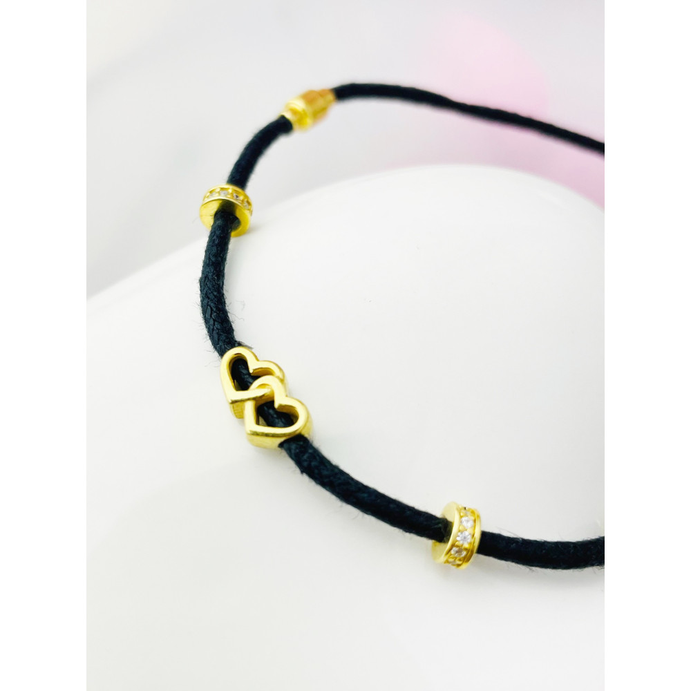 Herz 925 Silber vergoldet Armband mit Zirkonia