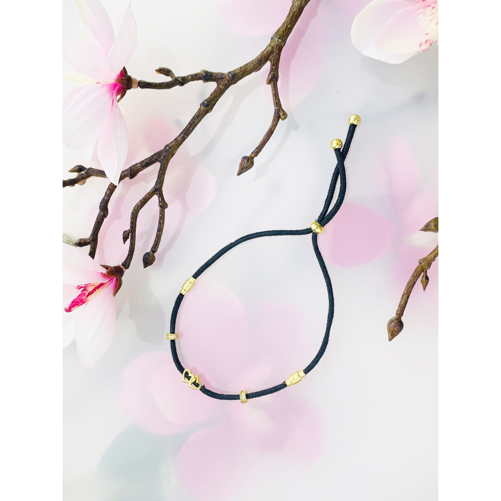 Herz 925 Silber vergoldet Armband mit Zirkonia