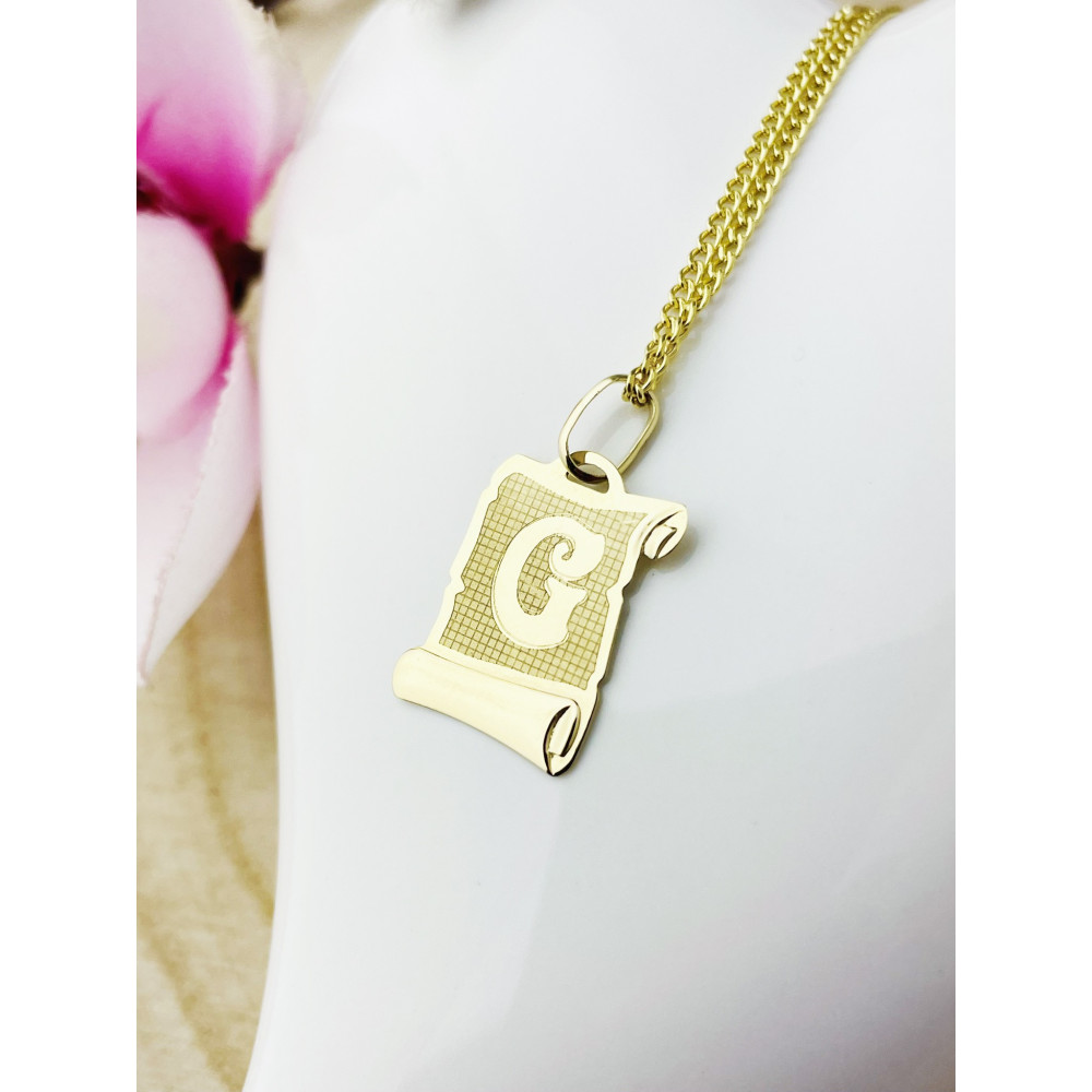 Anhänger Buchstabe G Papyrus Kettenanhänger Goldanhänger Gelbgold
