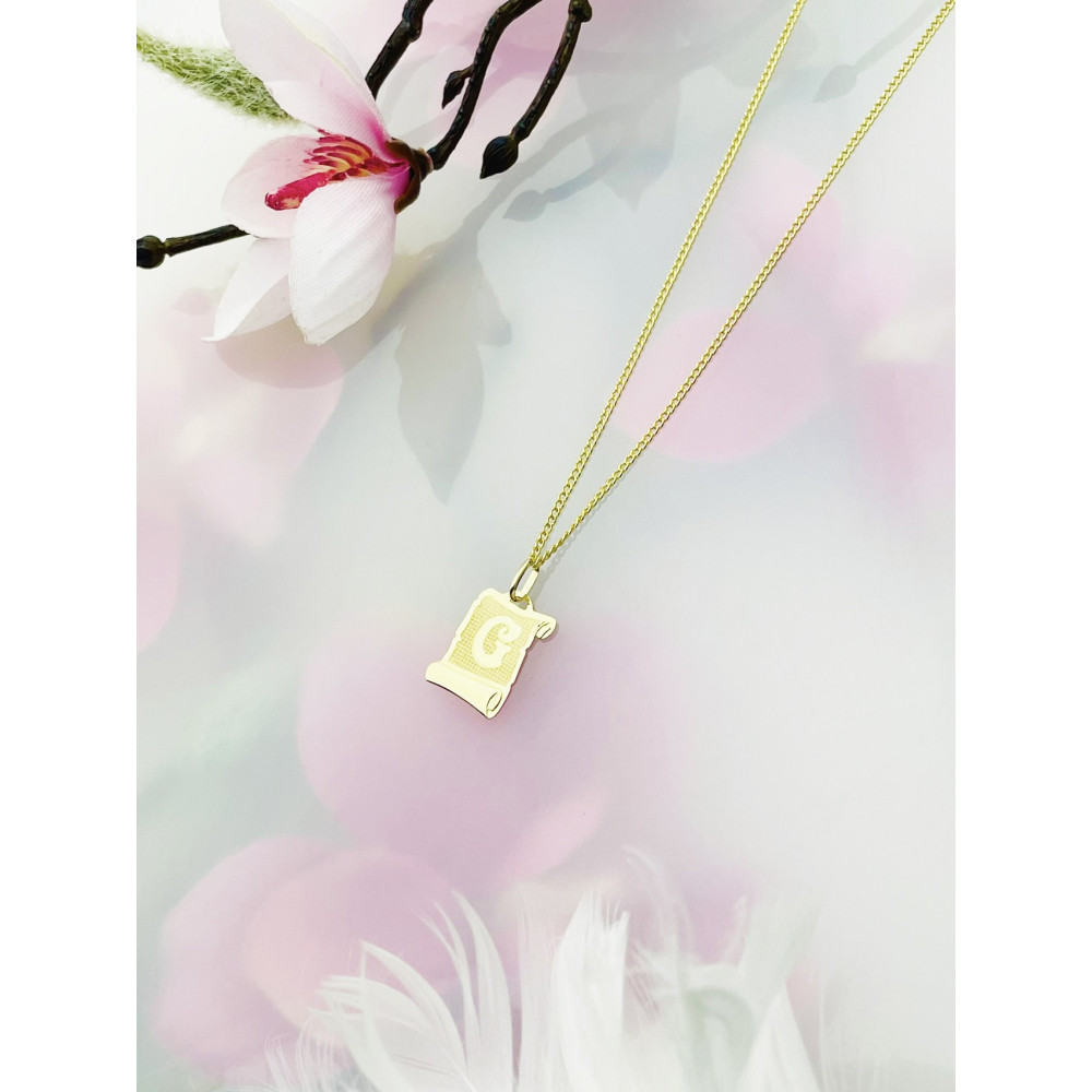 Anhänger Buchstabe G Papyrus Kettenanhänger Goldanhänger Gelbgold