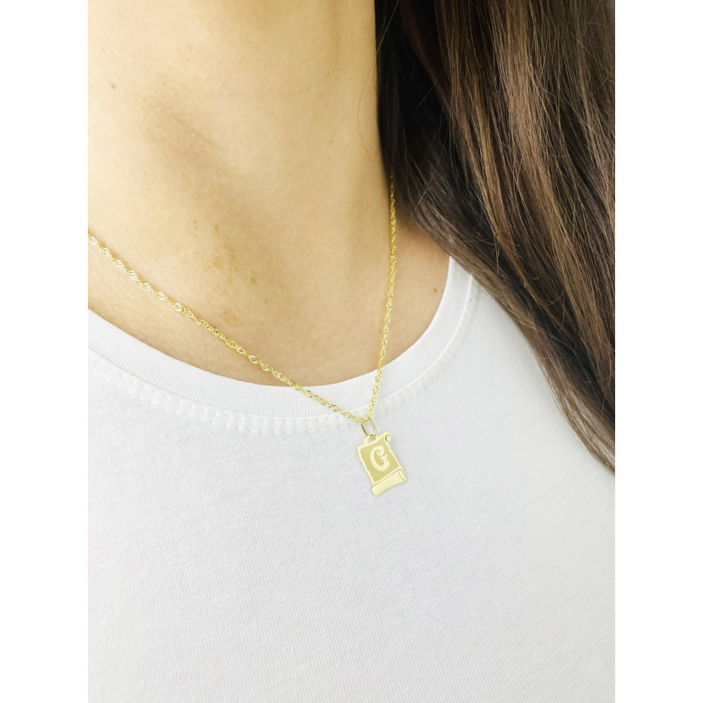 Anhänger Buchstabe G Papyrus Kettenanhänger Goldanhänger Gelbgold