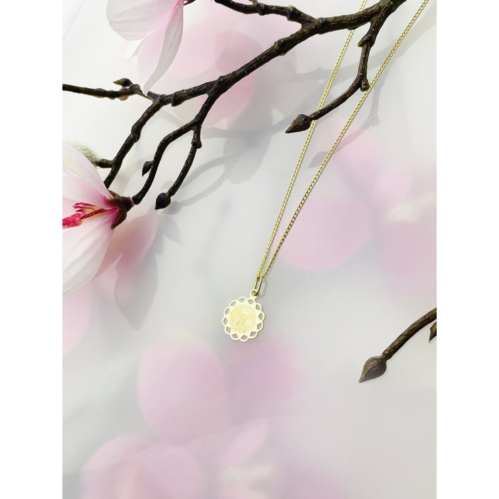 Złoty Medalik ozdobny Zawieszka Matka Boska Częstochowska