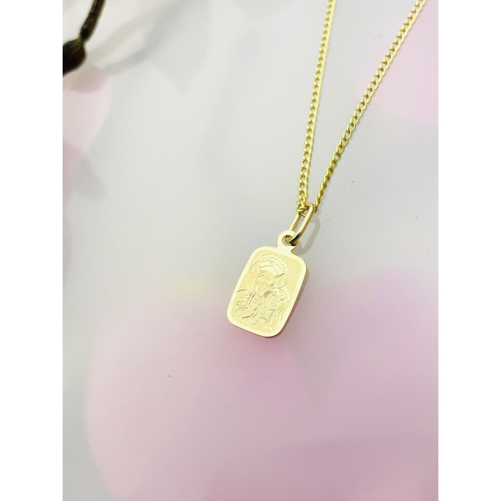 Złoty Medalik Zawieszka Matka Boska Częstochowska