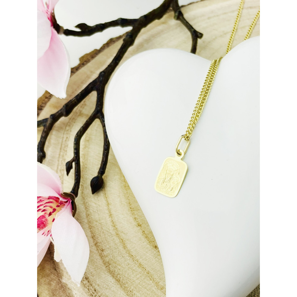 Złoty Medalik Zawieszka Matka Boska Częstochowska