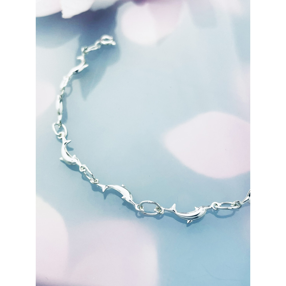 Delphin Armband 925 Silber Damen Kinder