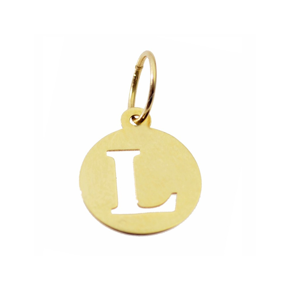 Złoty wisiorek zawieszka literka L