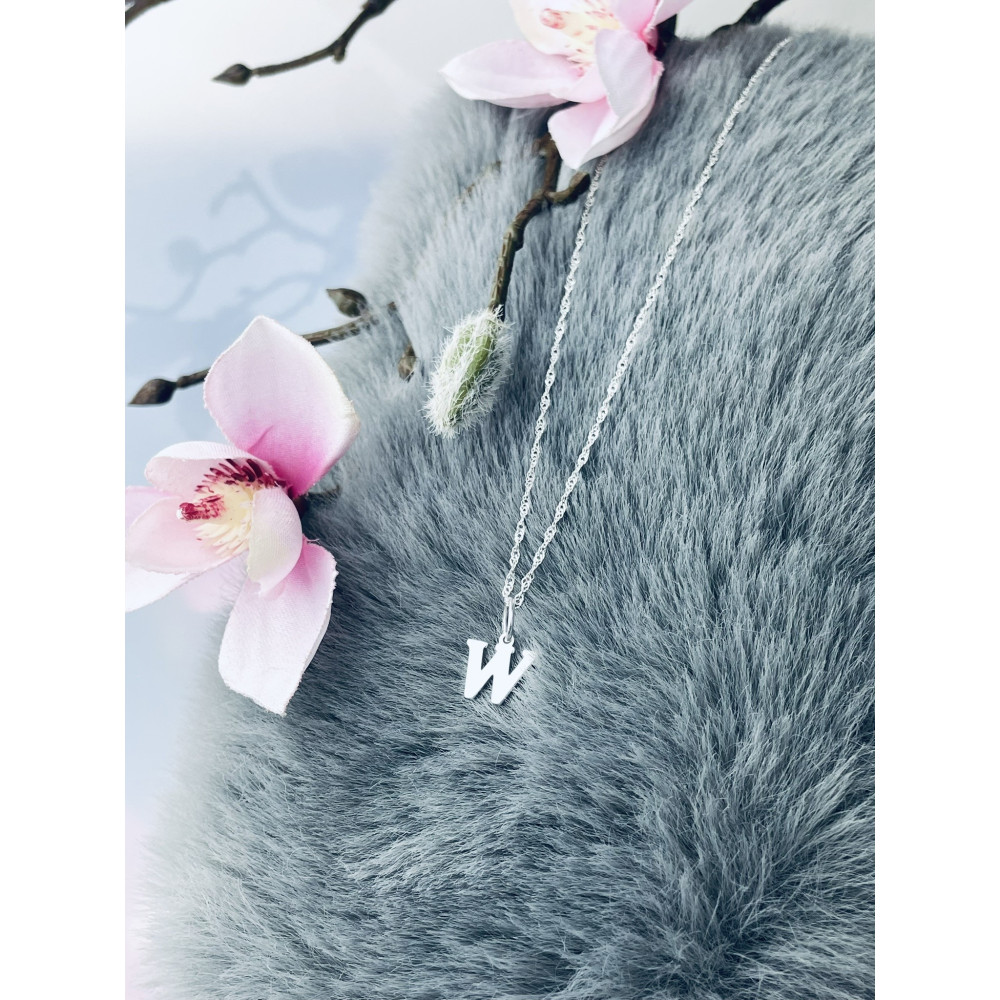 925 Silber Anhänger Buchstabe W Kettenanhänger