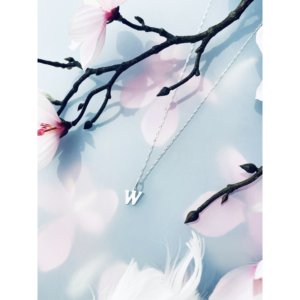 925 Silber Anhänger Buchstabe W Kettenanhänger