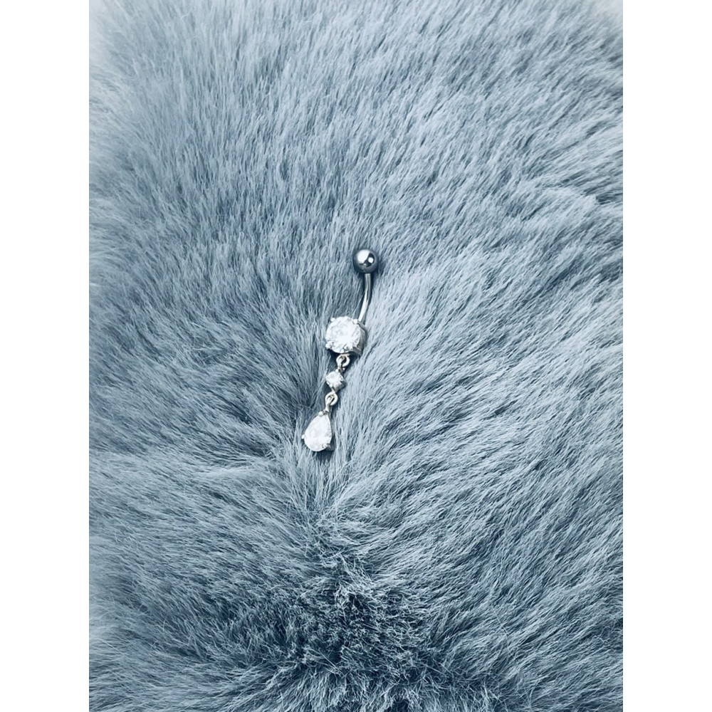 Bauchnabelpiercing Silber 925 Piercingschmuck mit Banana mit Zirkonia