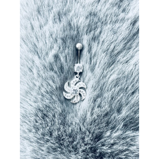 Blume Bauchnabelpiercing Silber 925 Piercingschmuck Banana mit Zirkonia