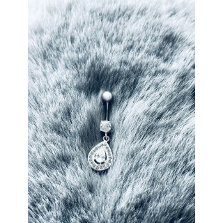 Tropfen Bauchnabelpiercing Silber 925 Piercingschmuck Banana mit Zirkonia