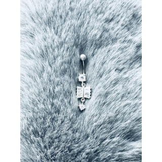 Libelle Bauchnabelpiercing Silber 925 Piercingschmuck Banana mit Zirkonia