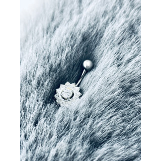 Blume Bauchnabelpiercing Silber 925 Piercingschmuck Banana mit Zirkonia